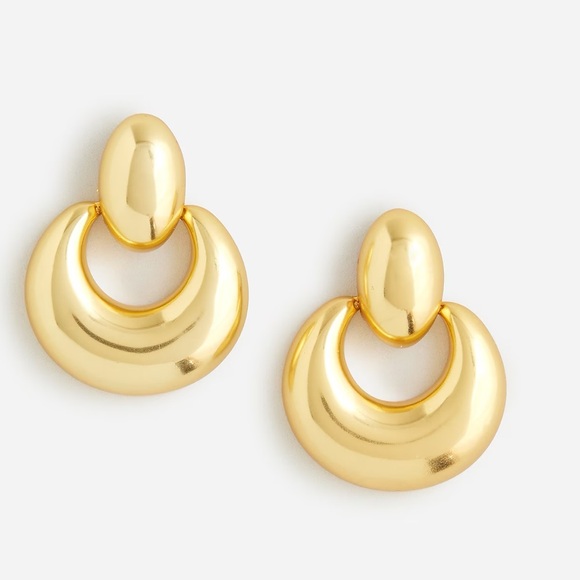 NWT J.Crew DoorKnocker Gold Earrings - Picture 6 of 6